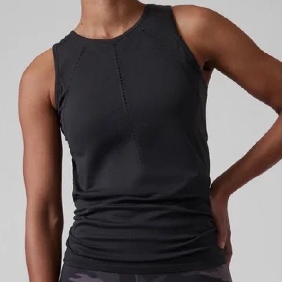 Athleta Tops - Athleta Foothill Seamless Laser Cut Split Back Tank Top In black